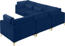 Julia Navy Velvet Modular Sectional (5 Boxes) - NY Furniture Direct (NY)