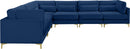 Julia Navy Velvet Modular Sectional (6 Boxes) - NY Furniture Direct (NY)
