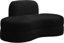Mitzy Black Velvet Loveseat - NY Furniture Direct (NY)
