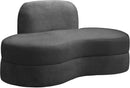 Mitzy Grey Velvet Loveseat - NY Furniture Direct (NY)