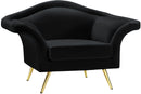 Lips Black Velvet Chair