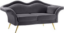 Lips Grey Velvet Loveseat
