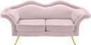 Lips Pink Velvet Loveseat