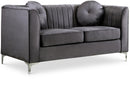 Isabelle Grey Velvet Loveseat
