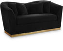 Arabella Black Velvet Loveseat - NY Furniture Direct (NY)