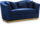 Arabella Navy Velvet Loveseat - NY Furniture Direct (NY)