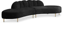 Divine Black Velvet 2pc. Sectional - NY Furniture Direct (NY)