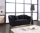 Arabella Black Velvet Loveseat - NY Furniture Direct (NY)