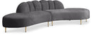 Divine Grey Velvet 2pc. Sectional - NY Furniture Direct (NY)