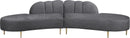Divine Grey Velvet 2pc. Sectional - NY Furniture Direct (NY)