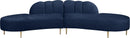 Divine Navy Velvet 2pc. Sectional - NY Furniture Direct (NY)