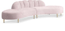 Divine Pink Velvet 2pc. Sectional - NY Furniture Direct (NY)