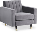 Lola Grey Velvet Chair - NY Furniture Direct (NY)