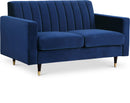 Lola Navy Velvet Loveseat - NY Furniture Direct (NY)