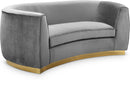 Julian Grey Velvet Loveseat - NY Furniture Direct (NY)