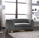 Julian Grey Velvet Loveseat - NY Furniture Direct (NY)