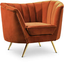 Margo Cognac Velvet Chair - NY Furniture Direct (NY)