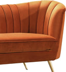 Margo Cognac Velvet Loveseat - NY Furniture Direct (NY)