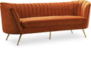 Margo Cognac Velvet Sofa - NY Furniture Direct (NY)
