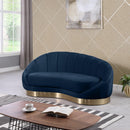 Shelly Navy Velvet Chaise - NY Furniture Direct (NY)