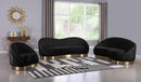 Shelly Black Velvet Chaise - NY Furniture Direct (NY)