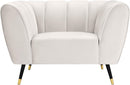 Beaumont Cream Velvet Chair - NY Furniture Direct (NY)