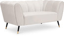 Beaumont Cream Velvet Loveseat - NY Furniture Direct (NY)