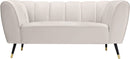 Beaumont Cream Velvet Loveseat - NY Furniture Direct (NY)