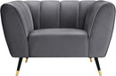 Beaumont Grey Velvet Chair - NY Furniture Direct (NY)