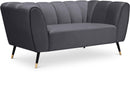 Beaumont Grey Velvet Loveseat - NY Furniture Direct (NY)
