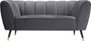 Beaumont Grey Velvet Loveseat - NY Furniture Direct (NY)