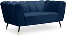 Beaumont Navy Velvet Loveseat - NY Furniture Direct (NY)