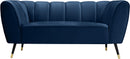 Beaumont Navy Velvet Loveseat - NY Furniture Direct (NY)