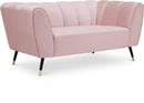Beaumont Pink Velvet Loveseat - NY Furniture Direct (NY)