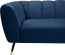 Beaumont Navy Velvet Loveseat - NY Furniture Direct (NY)