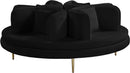 Circlet Black Velvet Round Sofa Settee - NY Furniture Direct (NY)