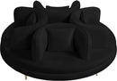 Circlet Black Velvet Round Sofa Settee - NY Furniture Direct (NY)