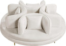 Circlet Cream Velvet Round Sofa Settee - NY Furniture Direct (NY)