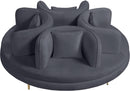 Circlet Grey Velvet Round Sofa Settee - NY Furniture Direct (NY)