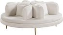 Circlet Cream Velvet Round Sofa Settee - NY Furniture Direct (NY)