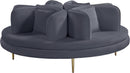 Circlet Grey Velvet Round Sofa Settee - NY Furniture Direct (NY)