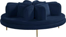 Circlet Navy Velvet Round Sofa Settee - NY Furniture Direct (NY)