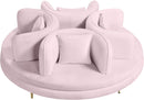 Circlet PInk Velvet Round Sofa Settee - NY Furniture Direct (NY)