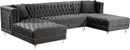 Moda Grey Velvet 3pc. Sectional