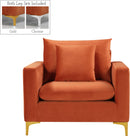 Naomi Cognac Velvet Chair - NY Furniture Direct (NY)