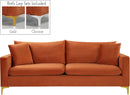 Naomi Cognac Velvet Sofa - NY Furniture Direct (NY)