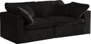 Cozy Black Velvet Cloud Modular Sofa - NY Furniture Direct (NY)