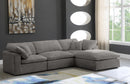 Cozy Grey Velvet Cloud Modular Sectional - NY Furniture Direct (NY)