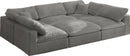 Cozy Grey Velvet Cloud Modular Sectional - NY Furniture Direct (NY)