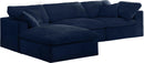 Cozy Navy Velvet Cloud Modular Sectional - NY Furniture Direct (NY)